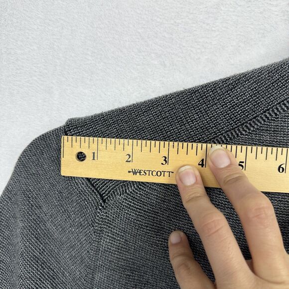 Enrico Rossini Wool Blend 1/4 Quarter Zip Men’s XL Sweater Elbow Patches Gray - Picture 7 of 16